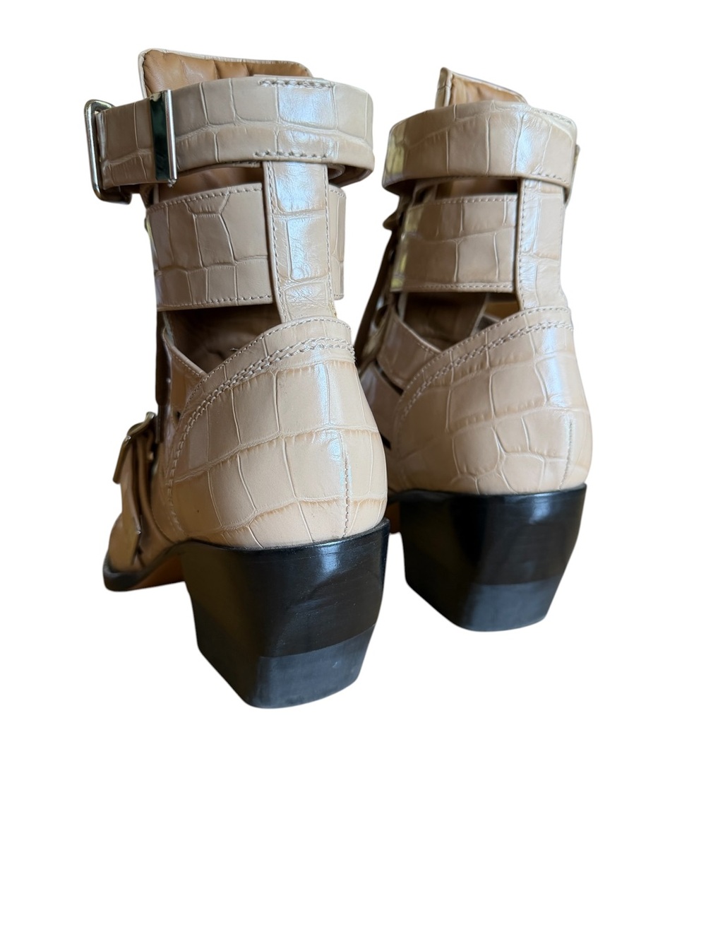 Chloe Rylee Croc-Embossed Motorcycle/Combat Boot EU 38 - Picture 5 of 9